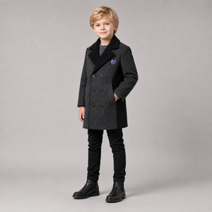 Fashionable Kids Woolen Trench Coat Warm Versatile Winter Outerwear All Occasions Breathable High Quality Kids Woolen Coat - Product Image 5