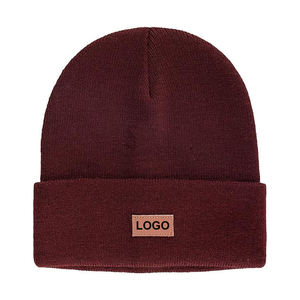 Latest Adjustable <b>Beanie</b> <b>Hat</b> for <b>Men</b> and Women Brown Color Daily Use Custom Logo Option 100% Acrylic Knitted <b>Beanie</b> <b>Hats</b> - Product Image 1