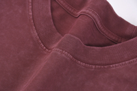 Tissu jersey polyester/coton de haute qualité, écologique, respirant et confortable, style vintage délavé, pour vêtements de loisirs, avec effet délavé sur le devant.