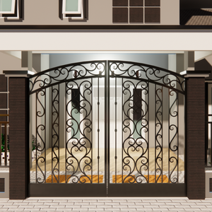 Puerta Principal y Puerta de Jardín Decorativas de Hierro Forjado, Puertas de Entrada de Acero Personalizadas con Elegantes Diseños para Villa y Jardín - Product Image 6