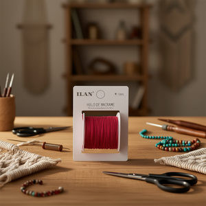 Corda per macramè Ilan 1 mm 100 m rossa per lavori artigianali, annodatura e tessitura - Product Image 3