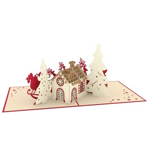 Carte de vœux 3D pop-up de Noël en gros, fabriquée à la main par un fabricant vietnamien, carte de vœux 3D découpée au laser pour les fêtes - Product Image 4