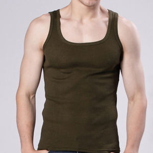 Débardeurs de musculation pour hommes en coton sans manches, couleur unie, col rond, sous-vêtements de sport - Product Image 5