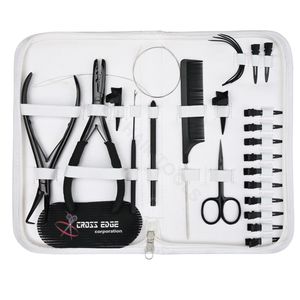 Kit d'outils pour extensions de cheveux noirs avec pince à extensions de 7 pouces, pince à micro-perles à 3 trous, pince à démonter les perles, outil à crochet en boucle - Product Image 1