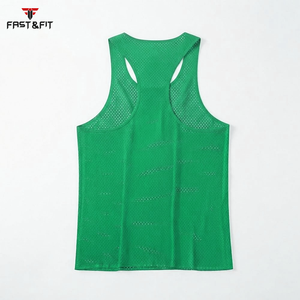 Factory Price Breathable <b>Men</b> <b>Sports</b> Mesh Sleeveless Mesh Singlets for Sale Transparent <b>Vest</b> - Product Image 2