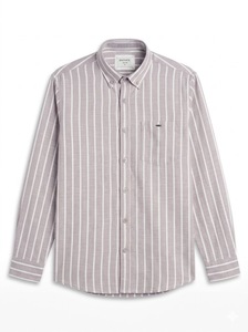เสื้อเชิ้ตผู้ชายลายทางสไตล์ลำลอง แบรนด์ Enovate กระดุมสองแถว แขนยาว ปกติดกระดุม ผ้าฝ้ายป๊อปลิน 100% ระบายอากาศได้ดี เหมาะสำหรับใส่ในฤดูร้อน - Product Image 2