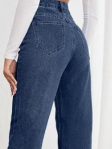 Abdul Royal World Export Women's <b>Boot</b> Cut Jeans Mid Waist Knee-Length Regular Fit Vintage Wash Eco-Friendly Cotton Denim Dark - Product Image 6