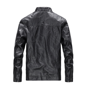 Fall Winter <b>Men's</b> Genuine Leather <b>Jacket</b>-Best Quality Breathable Eco-Friendly Anti-Bacterial Stand Front Logo Custom Color - Product Image 2