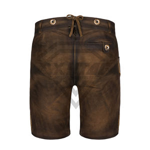 Premium Authentic Bavarian Lederhosen Men German Octoberfest Costume Genuine Suede Leather Shorts with Embroidery <b>Suspender</b> Set - Product Image 4