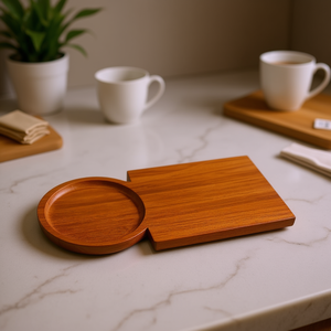 Luxury Elegant Wooden Serving Tray <b>for</b> Home <b>Kitchen</b> Durable Breakfast Tray with Beautiful Design <b>for</b> Tea Coffee and Serving - Product Image 3
