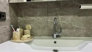 Stone Era Luxury Hot Selling Best Quality Beige Marble <b>Bathroom</b> <b>Accessories</b> <b>Set</b> Stainless Steel Pump for Home Restaurant - Product Image 3