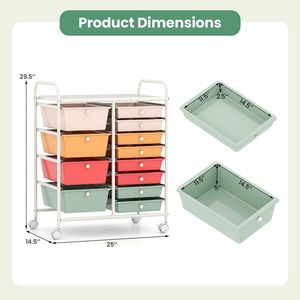 Carrello Portaoggetti a 12 Cassetti, Organizzatore Mobile Multiuso - Product Image 5