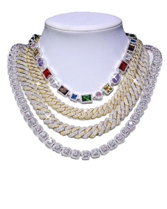 Collar de cadena de eslabones cubanos chapados en oro de Hip Hop con diamante de moissanita certificado GRA de calidad superior para hombres - Product Image 1