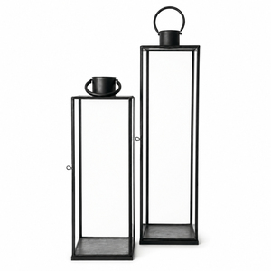 Premium Stainless Steel Glass Lantern Modern Silver Metal <b>Candle</b> Holder Decorative Lantern for Outdoor Garden & <b>Wedding</b> Decor - Product Image 2