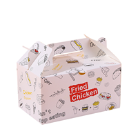 Série d'emballages alimentaires à emporter, boîtes à poulet frit en papier de qualité alimentaire, imprimées sur mesure, résistantes à la graisse, solution tout-en-un