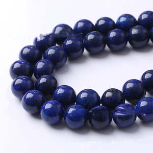 Cuentas Sueltas Redondas de Lapislázuli Azul de 10 mm, Accesorios Semielaborados para Bisutería DIY de Abbott - Product Image 4