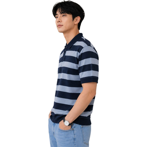 Camiseta Polo Casual Transpirable de Verano para Hombre, Manga Corta, a Rayas, de Alta Calidad, Nuevo Diseño, Estilo Urbano - Product Image 4