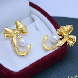 ต่างหูมุกน้ำจืดสีขาว 6-8 มม. แสงสว่างสวยงาม ดีไซน์เรียบง่าย ตัวเรือนเงินแท้ S925 สำหรับผู้หญิง - Product Image 2