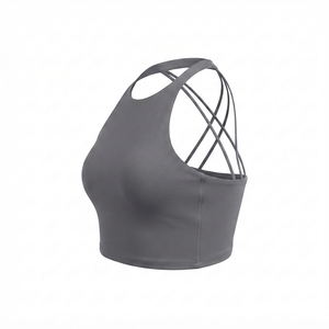 เสื้อชั้นในกีฬาโยคะแบบ Racerback สำหรับผู้หญิงไซส์ใหญ่ รองรับทรงได้ดี ดีไซน์เรียบง่าย โลโก้ด้านหน้า พรีเมียม ระบายอากาศได้ดี ซับเหงื่อ - Product Image 6