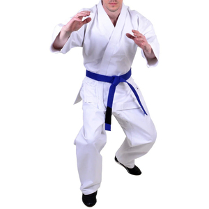 Cinturón Blanco y Azul de Jiu Jitsu de Alta Calidad, 100% Algodón, 380 g/m², Transpirable, Duradero, con Logotipo Bordado, Conjuntos de Kimono de Judo BJJ para Adultos - Product Image 4