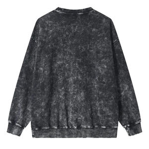 Sudadera Extra Grande para Hombre, Cuello Redondo, Tejido Tie Dye, Color Sólido, Manga Larga, Otoño, 100% Algodón - Product Image 2