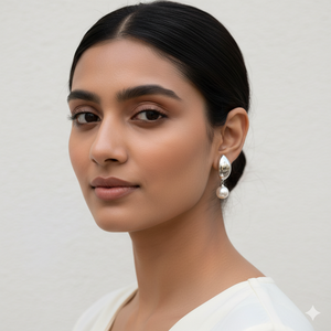 Pendientes de Aro Tipo Bali con Perla Blanca de Agua Dulce, Compre Joyería Chapada en Oro para Mujer en Línea - Product Image 1