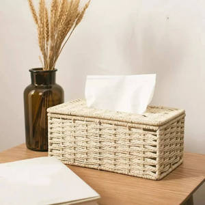 Boîte à mouchoirs en jute faite à la main – Porte-mouchoirs décoratif en fibres naturelles pour la décoration intérieure et les cadeaux d'entreprise - Product Image 3