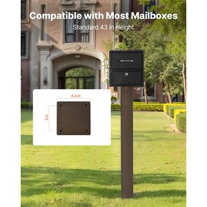 Cassetta Postale in Acciaio 43" X 4" X 4" per Montaggio a Terra, Superficie Verniciata a Polvere, Serratura a Chiave, Uso Domestico - Product Image 3