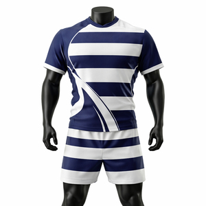 Ensemble Maillot et Short de Rugby Personnalisé – Tenue Sportive Professionnelle en Tissu Polyester Respirant, Léger et Confortable, Coupe Athlétique - Product Image 1