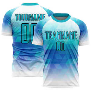 เสื้อฟุตบอลชายแบบสั่งทำพิเศษ พิมพ์ลายแบบ Sublimation ชุดฟุตบอลระบายอากาศได้ดี เหมาะสำหรับการแข่งขันและฝึกซ้อม พร้อมชื่อผู้เล่น ผลิตจากโพลีเอสเตอร์ 100% - Product Image 1