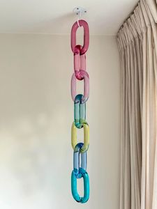 Decoración de Pared con Eslabones de Cadena de Resina, Adorno Colgante Decorativo para Decoración Interior de Hoteles y Restaurantes Contemporáneos - Product Image 3