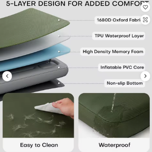 ที่นอนสุนัขแบบพกพาสำหรับฤดูร้อน กันน้ำ ทำจากผ้า Oxford สำหรับตั้งแคมป์ - Product Image 2
