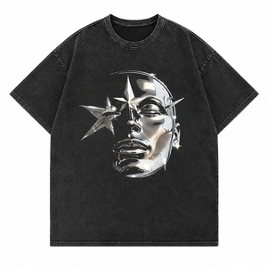 T-shirt à manches courtes en lin/coton tricoté vintage respirant 120g pour homme, avec poche avant, col montant décontracté, coupe régulière, confortable - Product Image 4