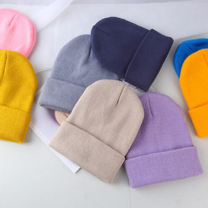 Hundred Apparel Unisex Solid Color Beanie Hat 100% Nylon Flat Knitted <b>Winter</b> <b>Cap</b> Casual Style Adults 56-58CM Head Circumference - Product Image 5