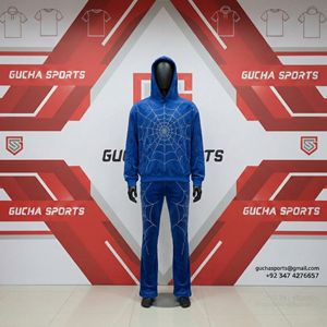 Ensemble de survêtement en velours pour homme avec sweat à capuche et pantalon, motif toile d'araignée en strass, tissu doux, tenue streetwear élégante - Product Image 2