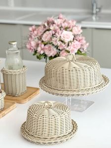 Woven lid kitchen decor item food protection dome eco friendly <b>basket</b> cover bamboo handcrafted lid reusable organic - Product Image 4