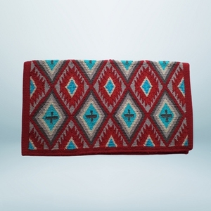 Tapis de selle de conception de diamant de turquoise occidentale Tissu de sport profilé absorbant les chocs respirant et durable pour l'équitation - Product Image 1