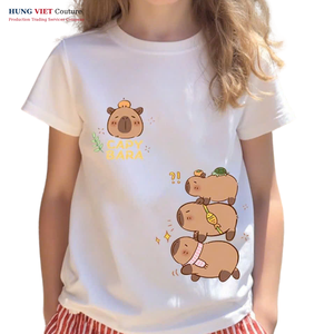 2025 Summer Collection Lightweight Cotton <b>T</b>-<b>Shirt</b> for <b>Kids</b> Age 5 to 11 Stylish Casual 3D Pattern Woven Fabric - Product Image 5