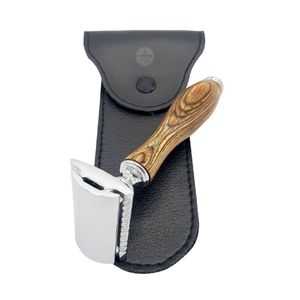Rasoir de sécurité SPOLO pour homme, lame double en acier inoxydable suédois, rasoir droit en métal, non jetable, pour hôtel, avec boîte de voyage - Product Image 4