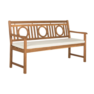 Teak <b>Wood</b> Garden <b>Bench</b> with Cushion Outdoor Patio Sofa Resort Villa Hotel Lounge Furniture - Product Image 1