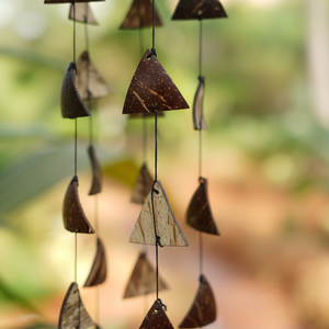 Handmade Precision-Carved Gravure Printed Coconut Shell Folk Art Decor <b>Wind</b> <b>Chime</b> Irregular Shape Home Decoration Craft - Product Image 4