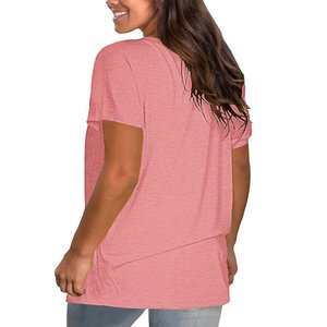 T-shirts pour femmes, couleur unie, personnalisés, brodés, respirants, à séchage rapide, manches courtes, col rond, été - Product Image 4