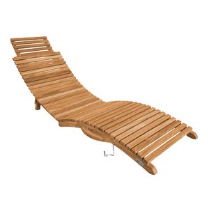 Premium Solid Teak Sun Lounger Adjustable UV Resistant Eco-Friendly Durable Outdoor Minimalist Villa <b>Sunbed</b> Poolside Garden Park - Product Image 2