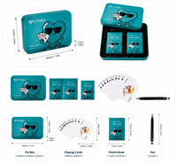 Cartes à Jouer Personnalisées Double Face Écologiques et Durables, Boîte en Papier pour Carnet, Design Gravé Imperméable pour Jeux en Famille