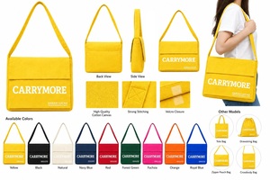 Bolso de Hombro de Algodón Musette de Color Personalizado, Bolso Tote con Solapa, Personaliza tu Logotipo, Bolso Promocional para Fines Especiales - Product Image 3