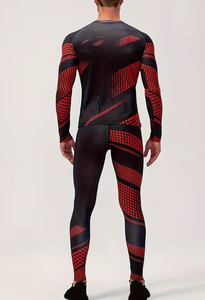 Combinaison de compression intégrale pour homme, unie, séchage rapide, Spandex/Nylon, col ras du cou, coupe sans couture, tenue d'hiver, durable et respirante - Product Image 2