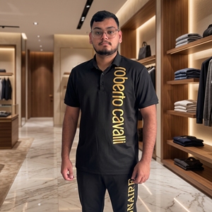 Ensemble de survêtement pour homme, polo noir et pantalon de jogging, logo personnalisé, vêtements de sport décontractés, ensemble deux pièces - Product Image 6