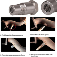 Sonde d'oxygène universelle pour voiture en acier inoxydable 180 °   Adaptateur universel pour capteur d'oxygène
