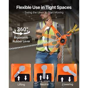 Polipasto de Cadena Manual de Alta Resistencia, Capacidad de 1-1/2T/3300LBS, Elevación de 20 Pies, Cadena de Acero Aleado G80, Freno Mecánico de Doble Trinquete, 360 - Product Image 6