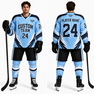 Printed Ice Hockey Uniform Jersey Pants Socks Set Flexible Oversized Padfriendly Breathable Quickdry Polyester <b>Athletic</b> Teamwear - Product Image 1